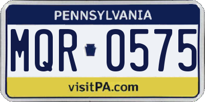 PA license plate MQR0575