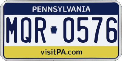 PA license plate MQR0576