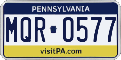 PA license plate MQR0577