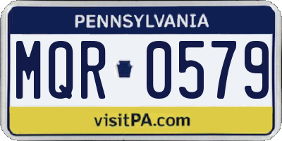 PA license plate MQR0579