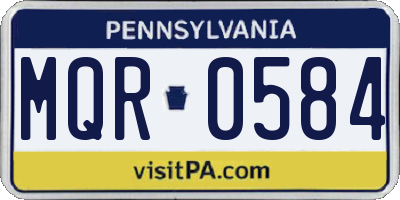 PA license plate MQR0584