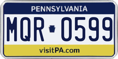 PA license plate MQR0599