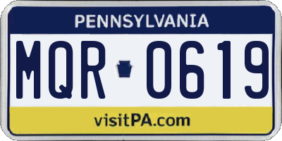 PA license plate MQR0619