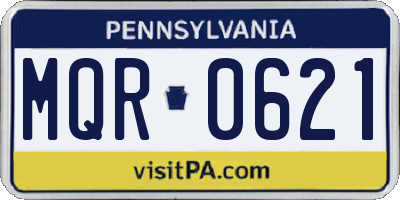 PA license plate MQR0621