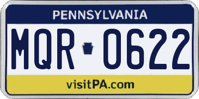 PA license plate MQR0622