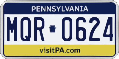 PA license plate MQR0624