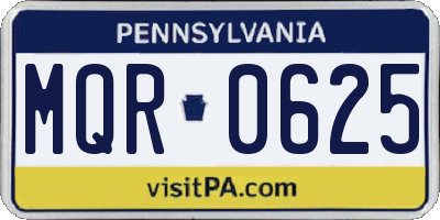 PA license plate MQR0625