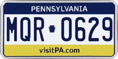 PA license plate MQR0629