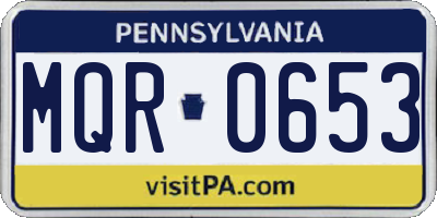 PA license plate MQR0653
