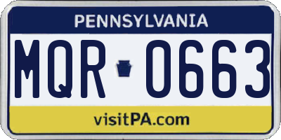 PA license plate MQR0663
