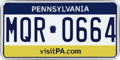PA license plate MQR0664
