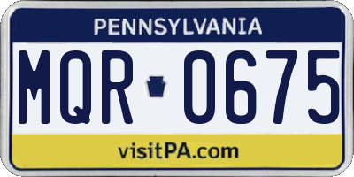 PA license plate MQR0675