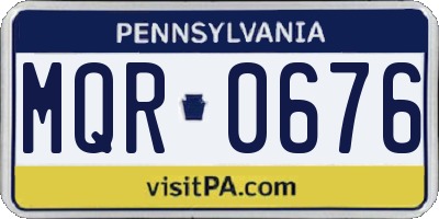 PA license plate MQR0676