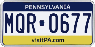 PA license plate MQR0677