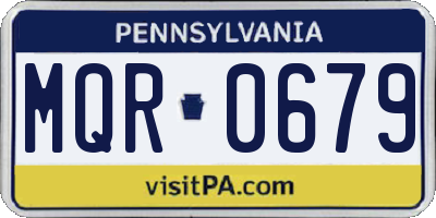 PA license plate MQR0679