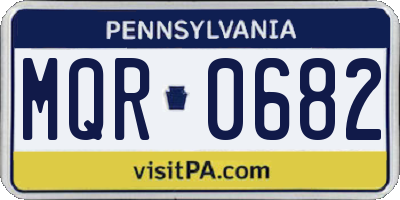 PA license plate MQR0682