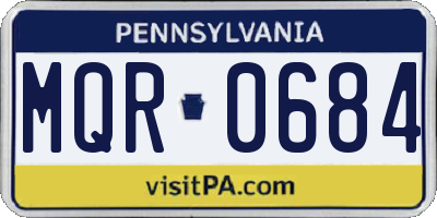 PA license plate MQR0684
