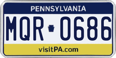 PA license plate MQR0686