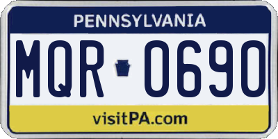 PA license plate MQR0690