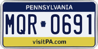 PA license plate MQR0691