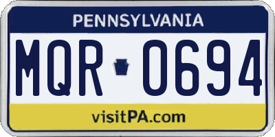 PA license plate MQR0694