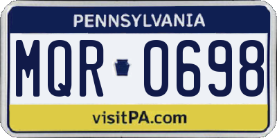 PA license plate MQR0698