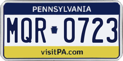 PA license plate MQR0723