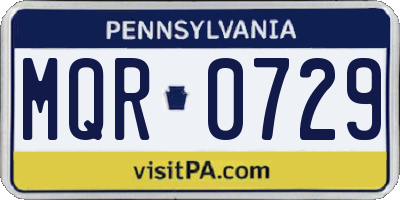 PA license plate MQR0729
