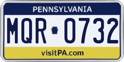 PA license plate MQR0732