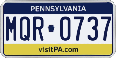 PA license plate MQR0737