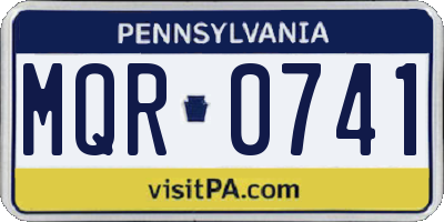 PA license plate MQR0741