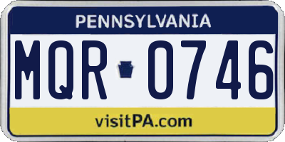 PA license plate MQR0746