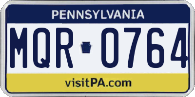 PA license plate MQR0764