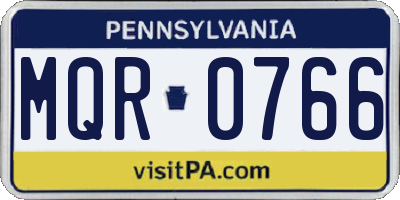 PA license plate MQR0766