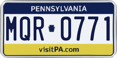 PA license plate MQR0771