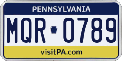 PA license plate MQR0789