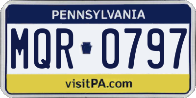 PA license plate MQR0797