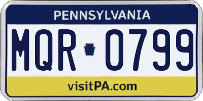 PA license plate MQR0799
