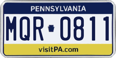 PA license plate MQR0811