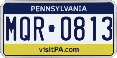 PA license plate MQR0813