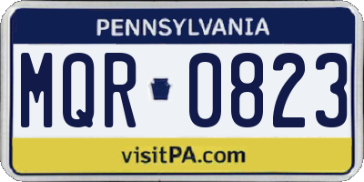 PA license plate MQR0823