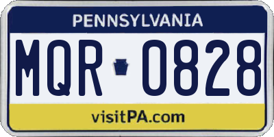 PA license plate MQR0828