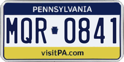 PA license plate MQR0841