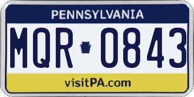 PA license plate MQR0843
