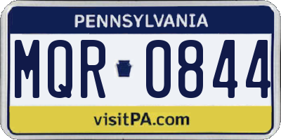 PA license plate MQR0844