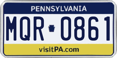 PA license plate MQR0861