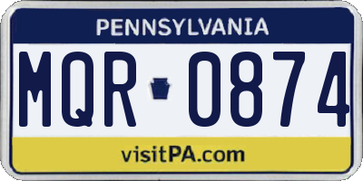 PA license plate MQR0874