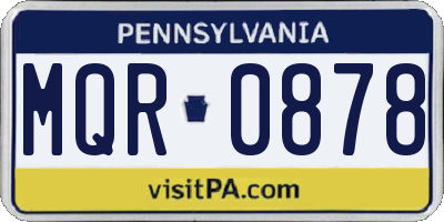 PA license plate MQR0878