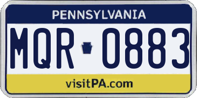 PA license plate MQR0883