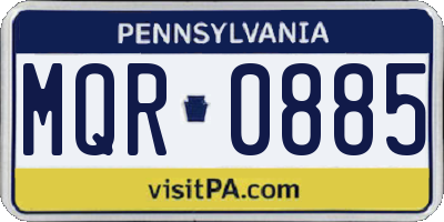 PA license plate MQR0885